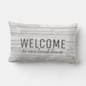 私達のビーチハウスへの素朴な流木の歓迎 ランバークッション (裏面)