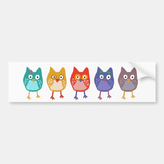 私達のフクロウ バンパーステッカー (正面)