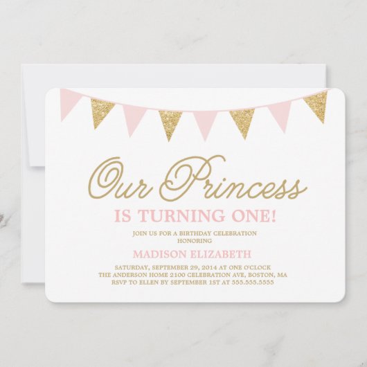 私達のプリンセス|の誕生日の招待状 招待状 (正面)
