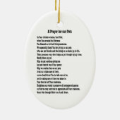 私達のペットのためのSt Francisの祈りの言葉 セラミックオーナメント (裏面)