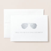 私達のリングや輪の社会保障カード-結婚披露宴です 箔カード (封筒付き正面)