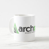 私達のロゴのArchserverのマグ コーヒーマグカップ (正面左)