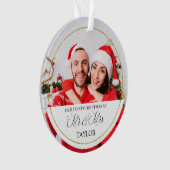 私達の一緒の初めてのクリスマスのカスタムな写真 オーナメント (正面)