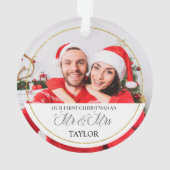 私達の一緒の初めてのクリスマスのカスタムな写真 オーナメント (裏面)