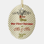 私達の一緒の初めてのクリスマスのレトロのオーナメント セラミックオーナメント (右)