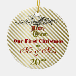 私達の一緒の初めてのクリスマスのレトロのオーナメント セラミックオーナメント