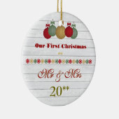 私達の一緒の初めてのクリスマスのレトロのオーナメント セラミックオーナメント (右)