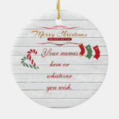 私達の一緒の初めてのクリスマスのレトロのオーナメント セラミックオーナメント (裏面)