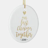 私達の一緒の初めてのクリスマスの写真のオーナメント セラミックオーナメント (右)