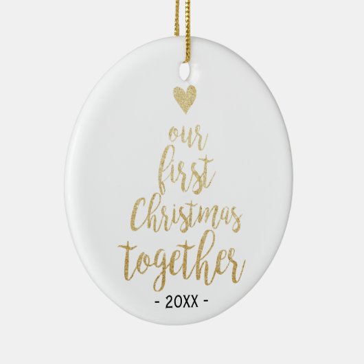私達の一緒の初めてのクリスマスの写真のオーナメント セラミックオーナメント (右)