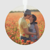 私達の一緒の初めてのクリスマスの婚約したな写真の背部 オーナメント (裏面)