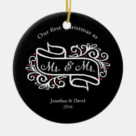 私達の一緒の初めてのクリスマスの陽気なクリスマスの写真 セラミックオーナメント