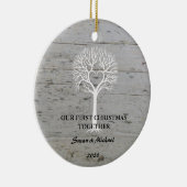 私達の一緒の初めてのクリスマス愛木の流木 セラミックオーナメント (右)