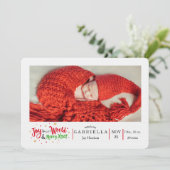 私達の世界のクリスマスの写真の誕生への喜びは発表します 招待状 (スタンド正面)