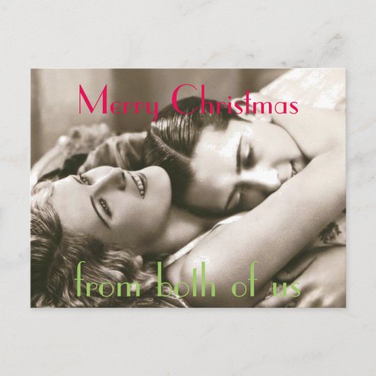 私達の両方からのヴィンテージのロマンチックなクリスマス シーズンポストカード (正面)