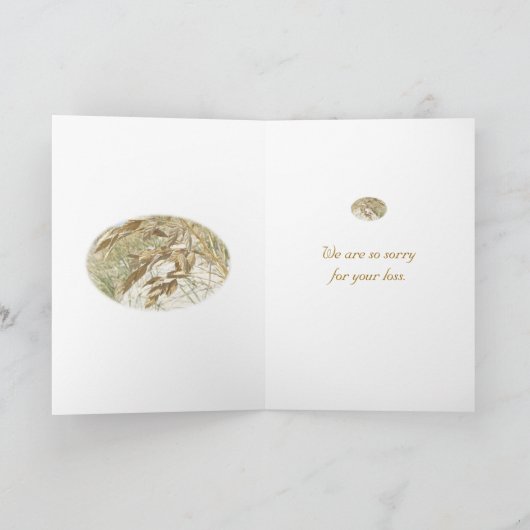 私達の両方からの海のオートムギ悔やみや弔慰 カード (内部)