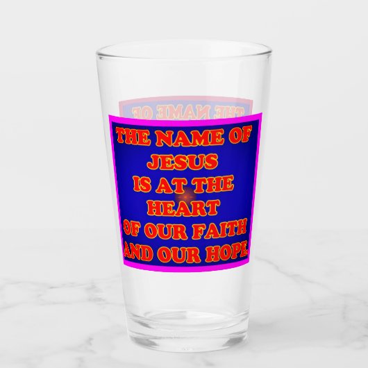 私達の信頼および希望のハート: 一流のイエス・キリスト! タンブラーグラス (正面)