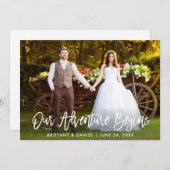 私達の冒険が結婚し始めるブラシの原稿 サンキューカード (正面/裏面)