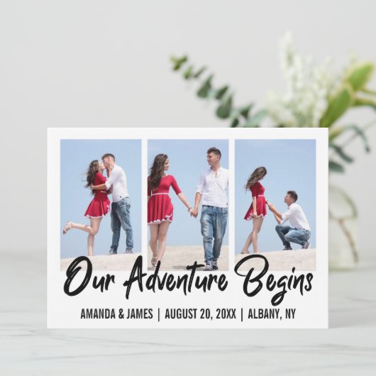 私達の冒険は日付写真のコラージュの保存を始めます 案内状 (スタンド正面)