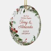 私達の初めてのクリスマスが一緒に飾るモダン セラミックオーナメント (右)