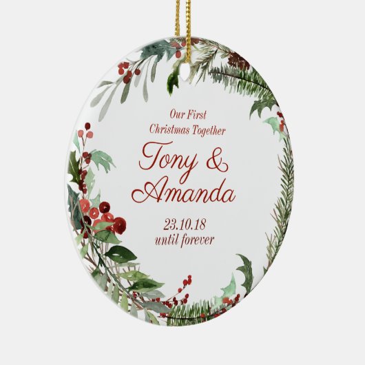 私達の初めてのクリスマスが一緒に飾るモダン セラミックオーナメント (右)