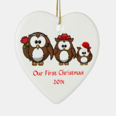 私達の初めてのクリスマスのお母さんのパパのベビーのカスタムのクリスマス セラミックオーナメント (右)