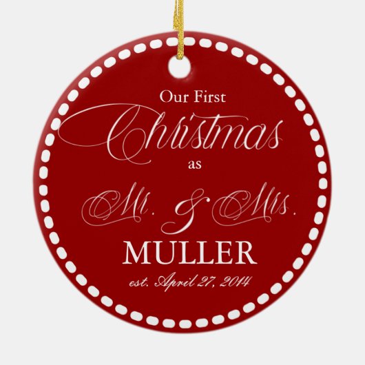 私達の初めてのクリスマスのオーナメント|の休日 セラミックオーナメント (裏面)