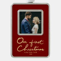 私達の初めてのクリスマスのカスタムな手の教養がある写真