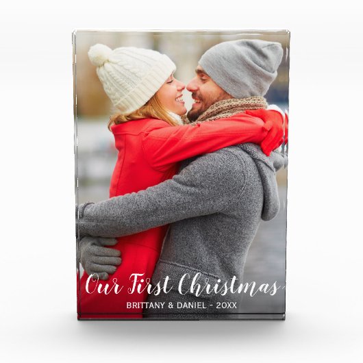 私達の初めてのクリスマスのカップルの写真のブロック フォトブロック (正面)