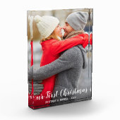 私達の初めてのクリスマスのカップルの写真のブロック フォトブロック (左)