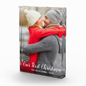 私達の初めてのクリスマスのカップルの写真のブロック フォトブロック (右)