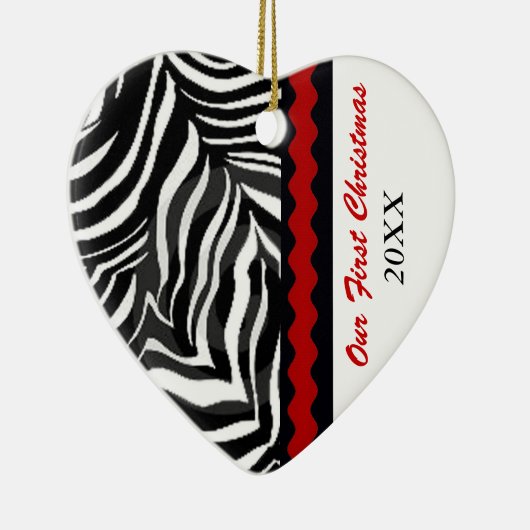 私達の初めてのクリスマスの写真のオーナメントのテンプレート セラミックオーナメント (右)