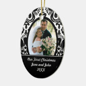 私達の初めてのクリスマスの写真のオーナメント セラミックオーナメント (左)