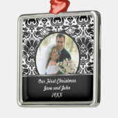 私達の初めてのクリスマスの写真のオーナメント メタルオーナメント (左)