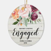 私達の初めてのクリスマスの婚約したなクリスマスのオーナメント セラミックオーナメント (左)