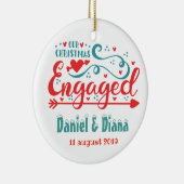 私達の初めてのクリスマスの婚約したな木のオーナメント セラミックオーナメント (右)