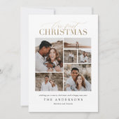 私達の初めてのクリスマスの数々のな写真の水彩画カード サンキューカード (正面)