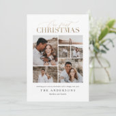 私達の初めてのクリスマスの数々のな写真の水彩画カード サンキューカード (スタンド正面)