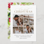 私達の初めてのクリスマスの数々のな写真の水彩画カード サンキューカード (正面/裏面)