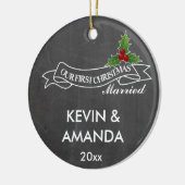 私達の初めてのクリスマスの結婚したな婚約した一緒に セラミックオーナメント (左)