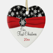 私達の初めてのクリスマスの記念品のオーナメント セラミックオーナメント (右)