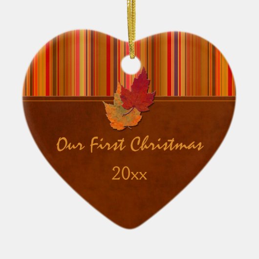 私達の初めてのクリスマスの記念品のオーナメント セラミックオーナメント (正面)