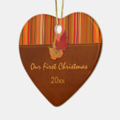 私達の初めてのクリスマスの記念品のオーナメント セラミックオーナメント (左)