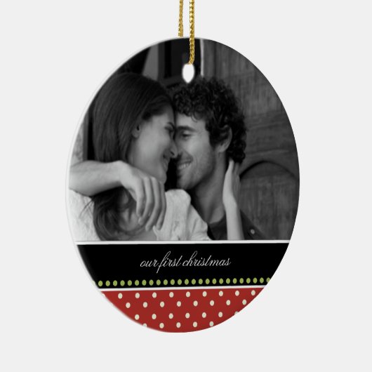 私達の初めてのクリスマスの記念品のオーナメント セラミックオーナメント (右)