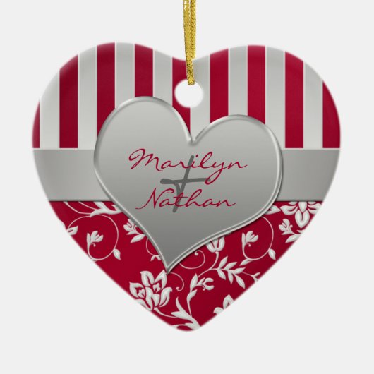 私達の初めてのクリスマスの記念品のオーナメント セラミックオーナメント (正面)