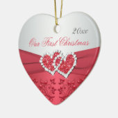 私達の初めてのクリスマスの記念品のオーナメント セラミックオーナメント (左)