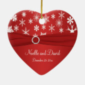 私達の初めてのクリスマスの記念品のオーナメント セラミックオーナメント (裏面)