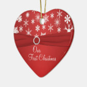 私達の初めてのクリスマスの記念品のオーナメント セラミックオーナメント (左)