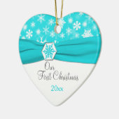 私達の初めてのクリスマスの記念品のオーナメント セラミックオーナメント (左)