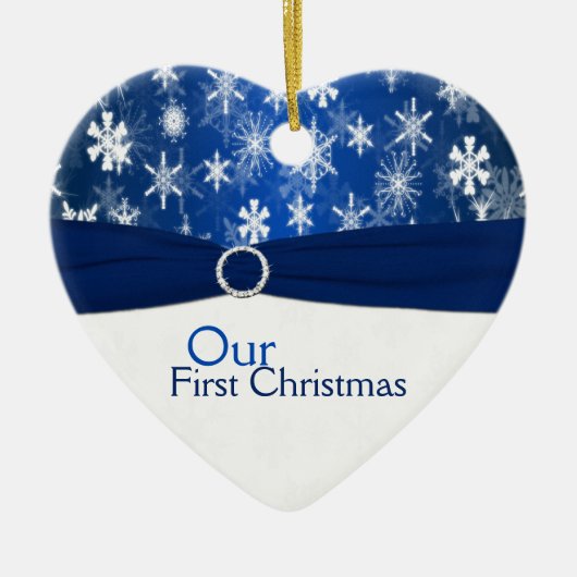 私達の初めてのクリスマスの記念品のオーナメント セラミックオーナメント (正面)